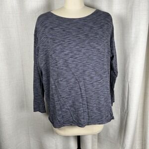Lululemon Back In Action Shirt Space Dye Black Long Sleeve Relaxed Top Size 12